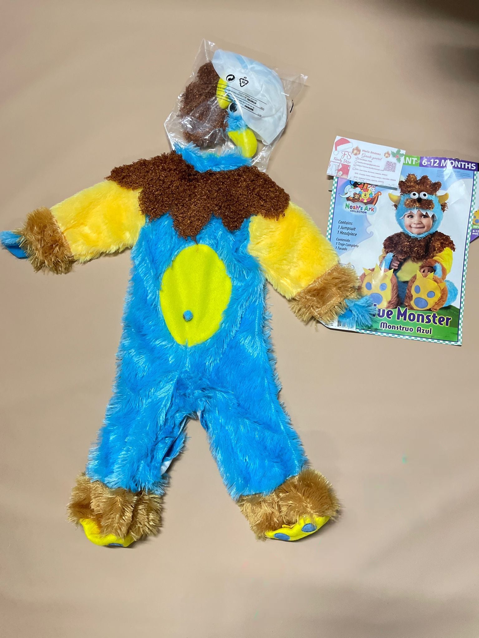 Disfraz de blue monster para Bebé